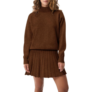 Two Piece Knit Sweater With Mini Skirt Set For Women - Image 13