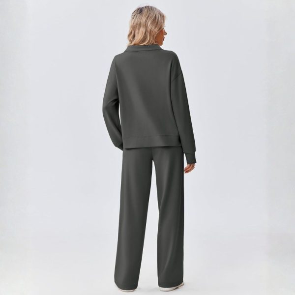 Two Piece Half Zip Sweatsuit With Loose Fit Outfit For Women
