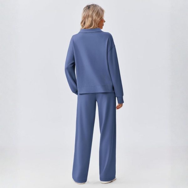 Two Piece Half Zip Sweatsuit With Loose Fit Outfit For Women