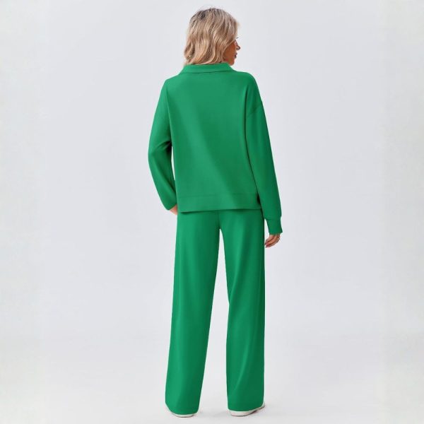 Two Piece Half Zip Sweatsuit With Loose Fit Outfit For Women