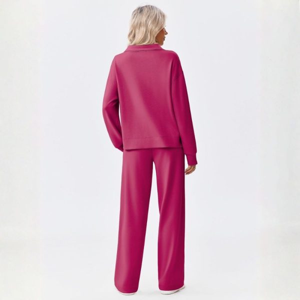 Two Piece Half Zip Sweatsuit With Loose Fit Outfit For Women