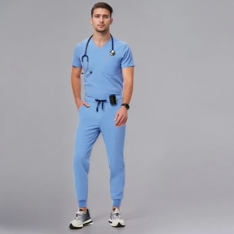 Comfortable Scrub Set For Men With Three Pocket Top And Jogger Pants - Image 11