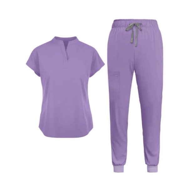 Mandarin Collared Tunic And Pants Scrub Set