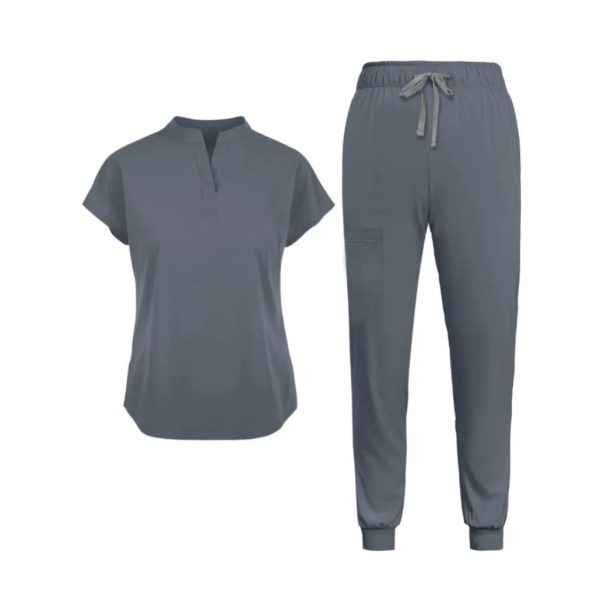 Mandarin Collared Tunic And Pants Scrub Set