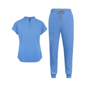 Mandarin Collared Tunic And Pants Scrub Set - Image 7