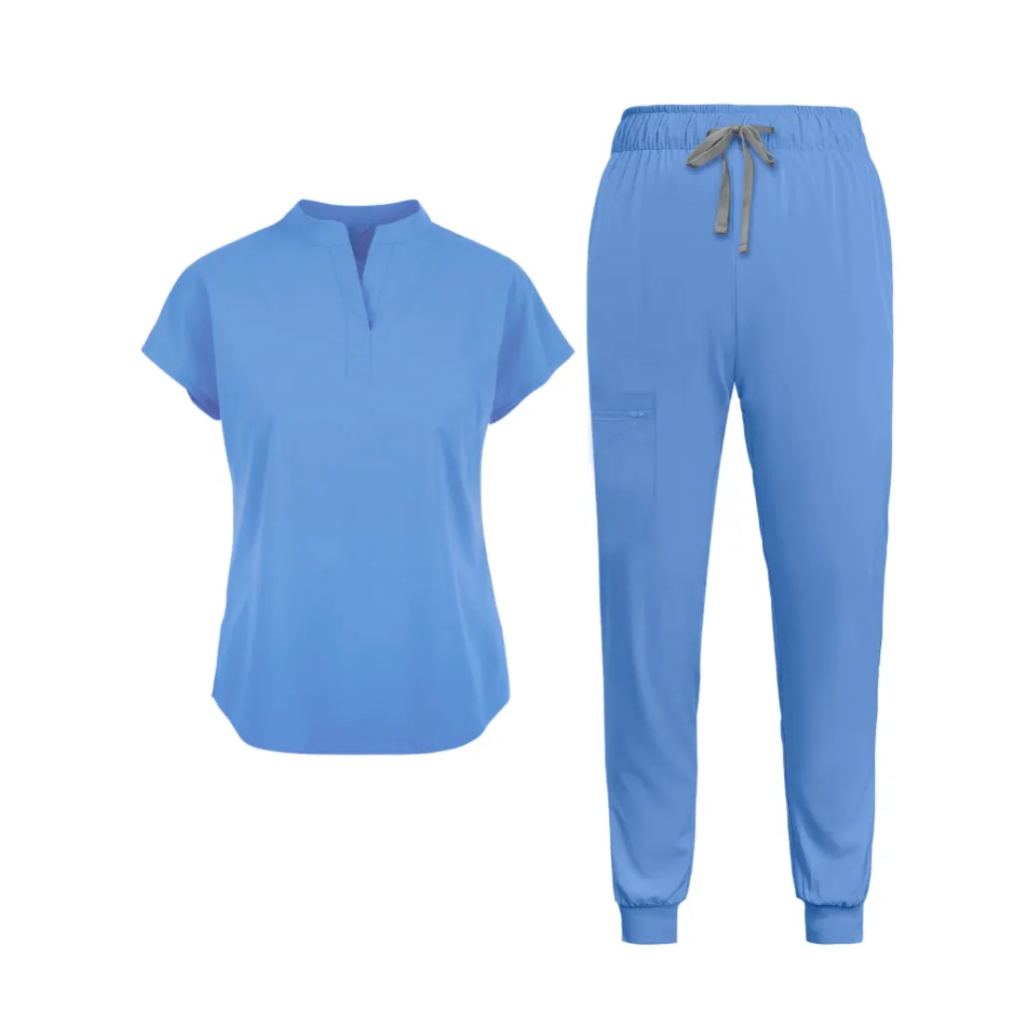 Mandarin Collared Tunic And Pants Scrub Set - Image 7