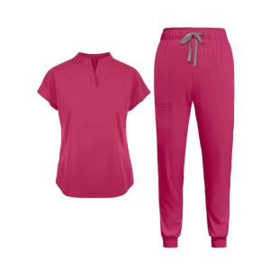 Mandarin Collared Tunic And Pants Scrub Set - Image 11
