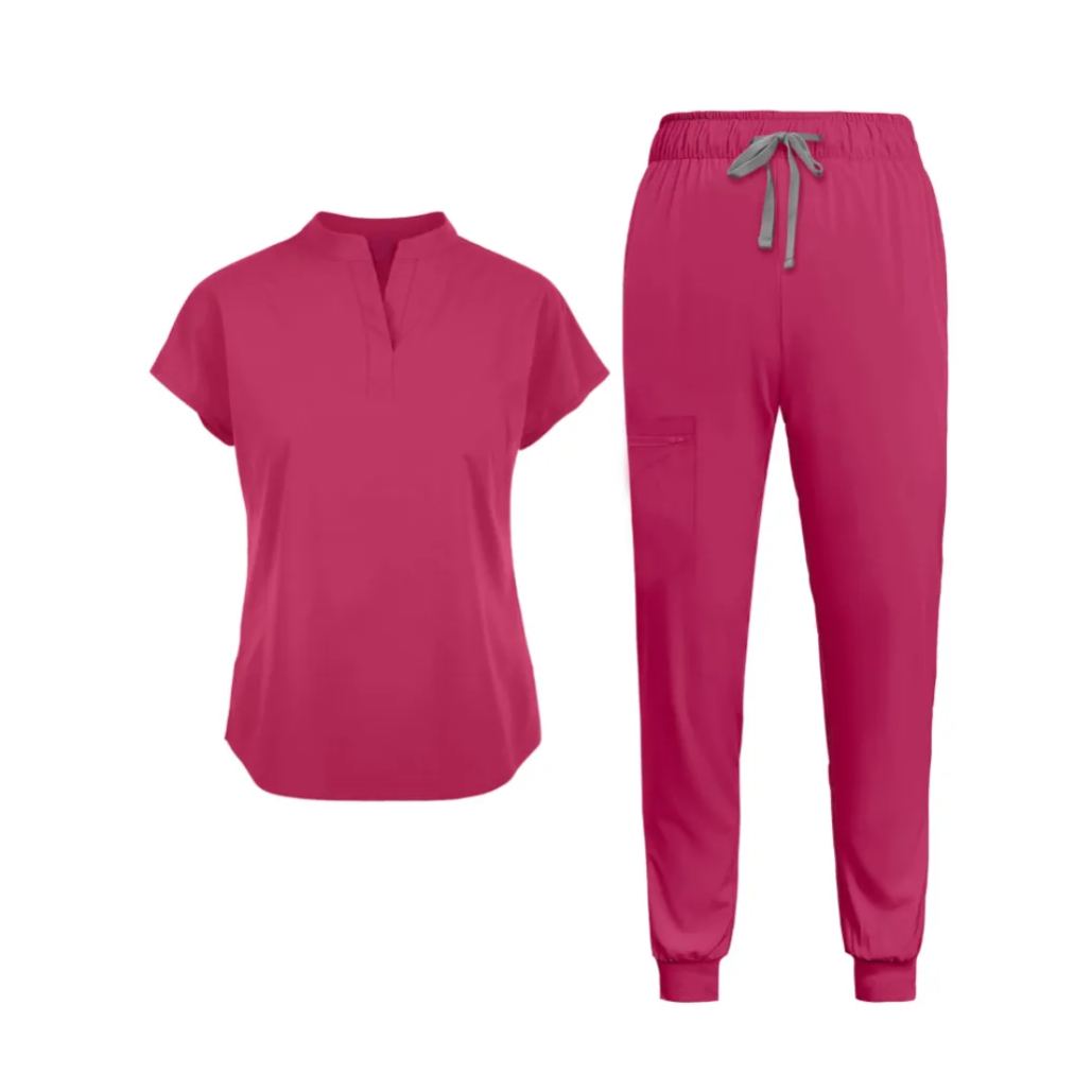 Mandarin Collared Tunic And Pants Scrub Set - Image 11
