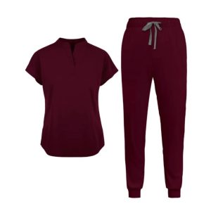 Mandarin Collared Tunic And Pants Scrub Set - Image 13