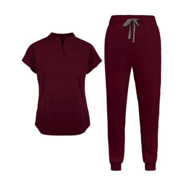 Mandarin Collared Tunic And Pants Scrub Set
