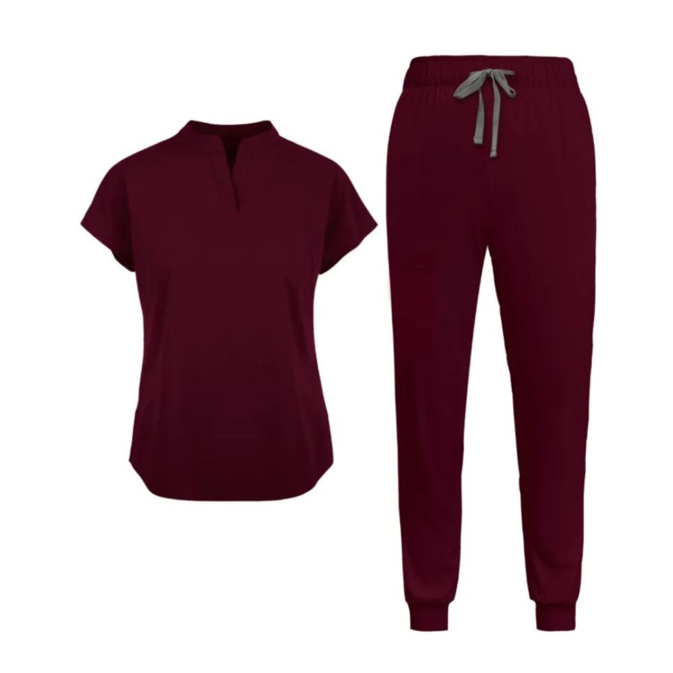 Mandarin Collared Tunic And Pants Scrub Set - Image 13