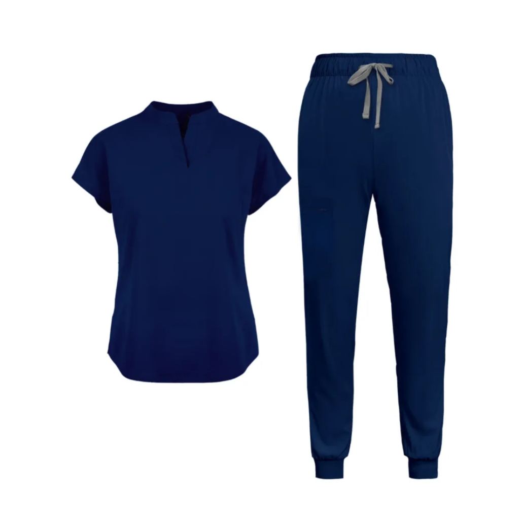 Mandarin Collared Tunic And Pants Scrub Set - Image 15