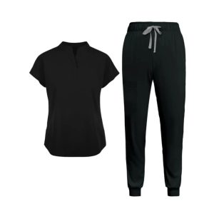 Mandarin Collared Tunic And Pants Scrub Set - Image 17