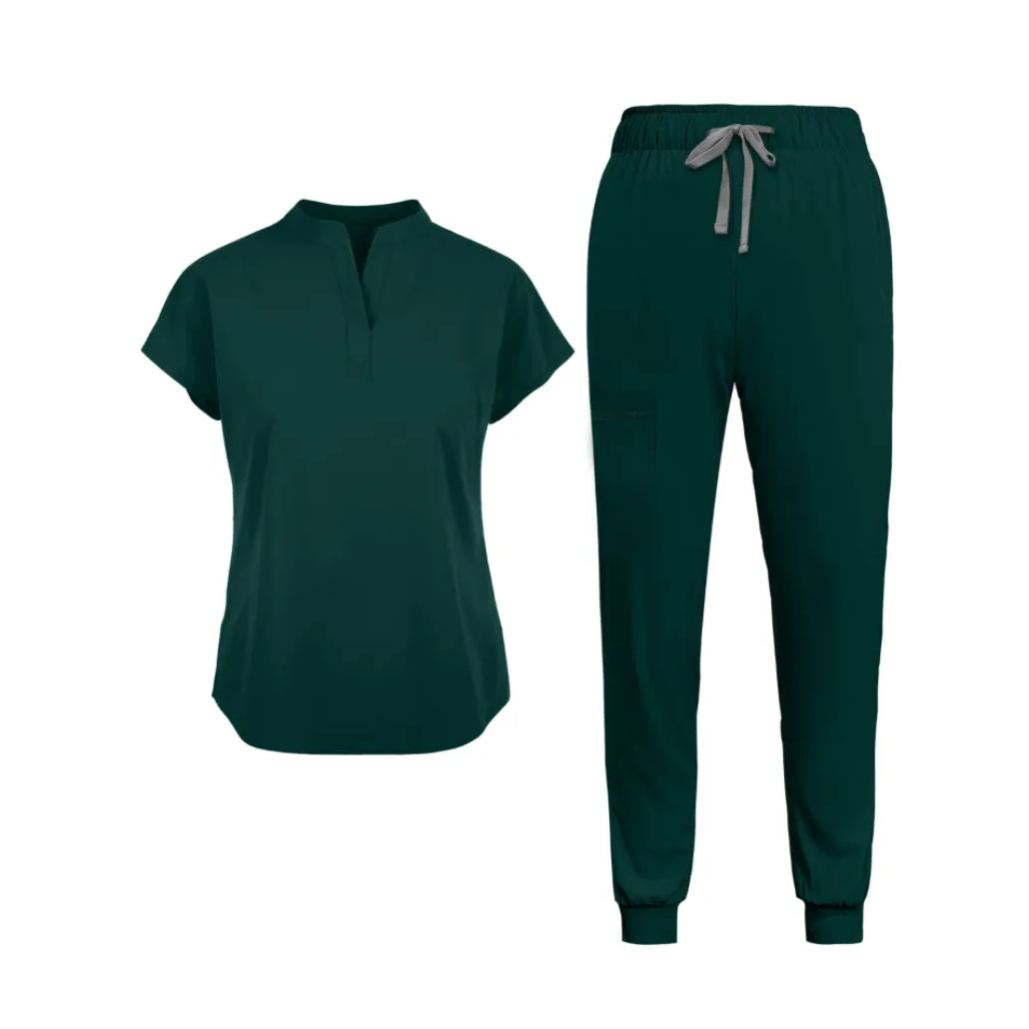 Mandarin Collared Tunic And Pants Scrub Set - Image 19