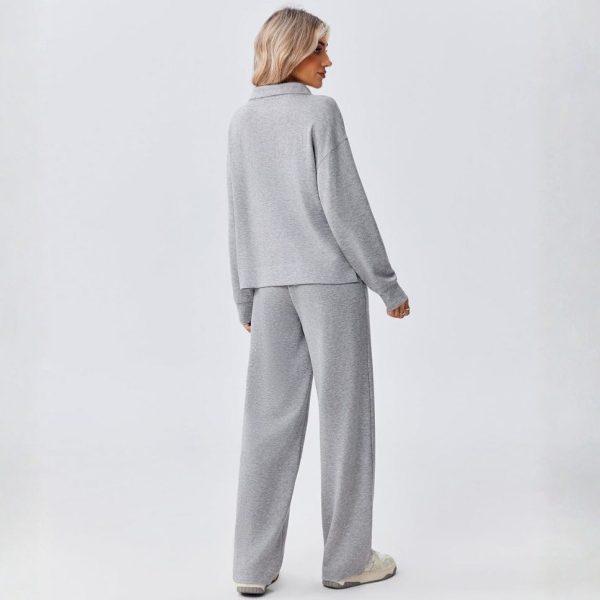 Two Piece Half Zip Sweatsuit With Loose Fit Outfit For Women