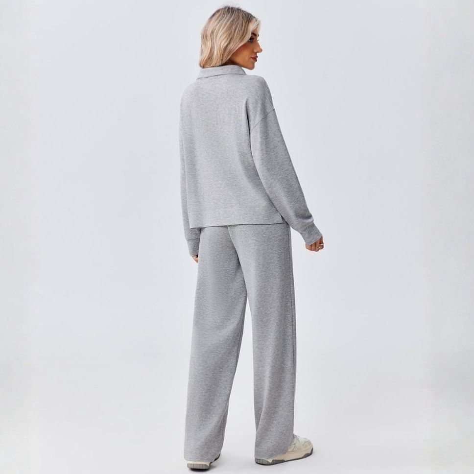 Two Piece Half Zip Sweatsuit With Loose Fit Outfit For Women - Image 16