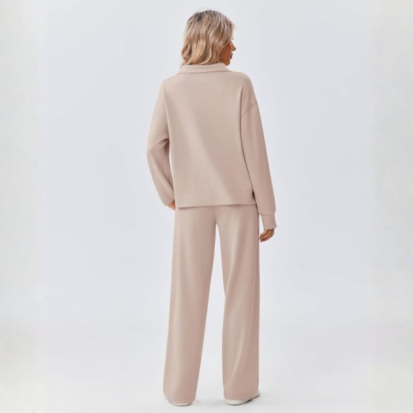 Two Piece Half Zip Sweatsuit With Loose Fit Outfit For Women