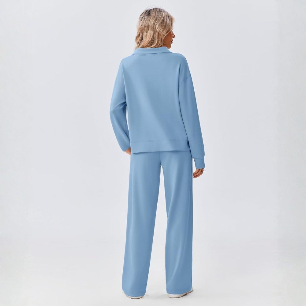 Two Piece Half Zip Sweatsuit With Loose Fit Outfit For Women - Image 18
