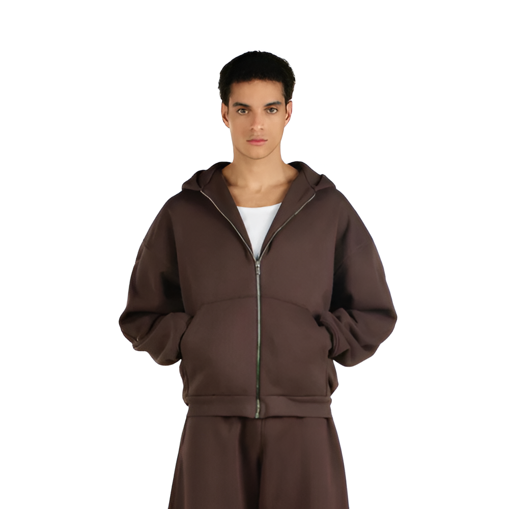 Zipper Hoodie And Sweatpants Set - Image 6