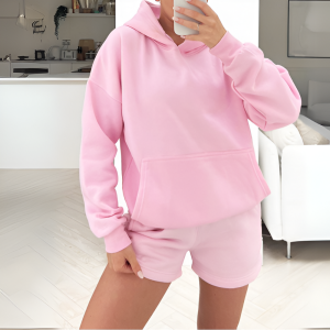Pastel Hoodie And Shorts Set - Image 13