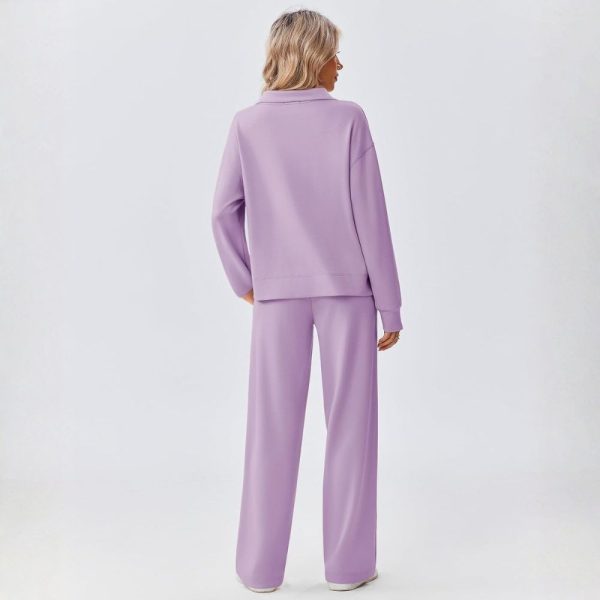 Two Piece Half Zip Sweatsuit With Loose Fit Outfit For Women