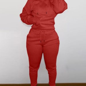 Casual Hoodie And Jogger Set For Women - Image 8