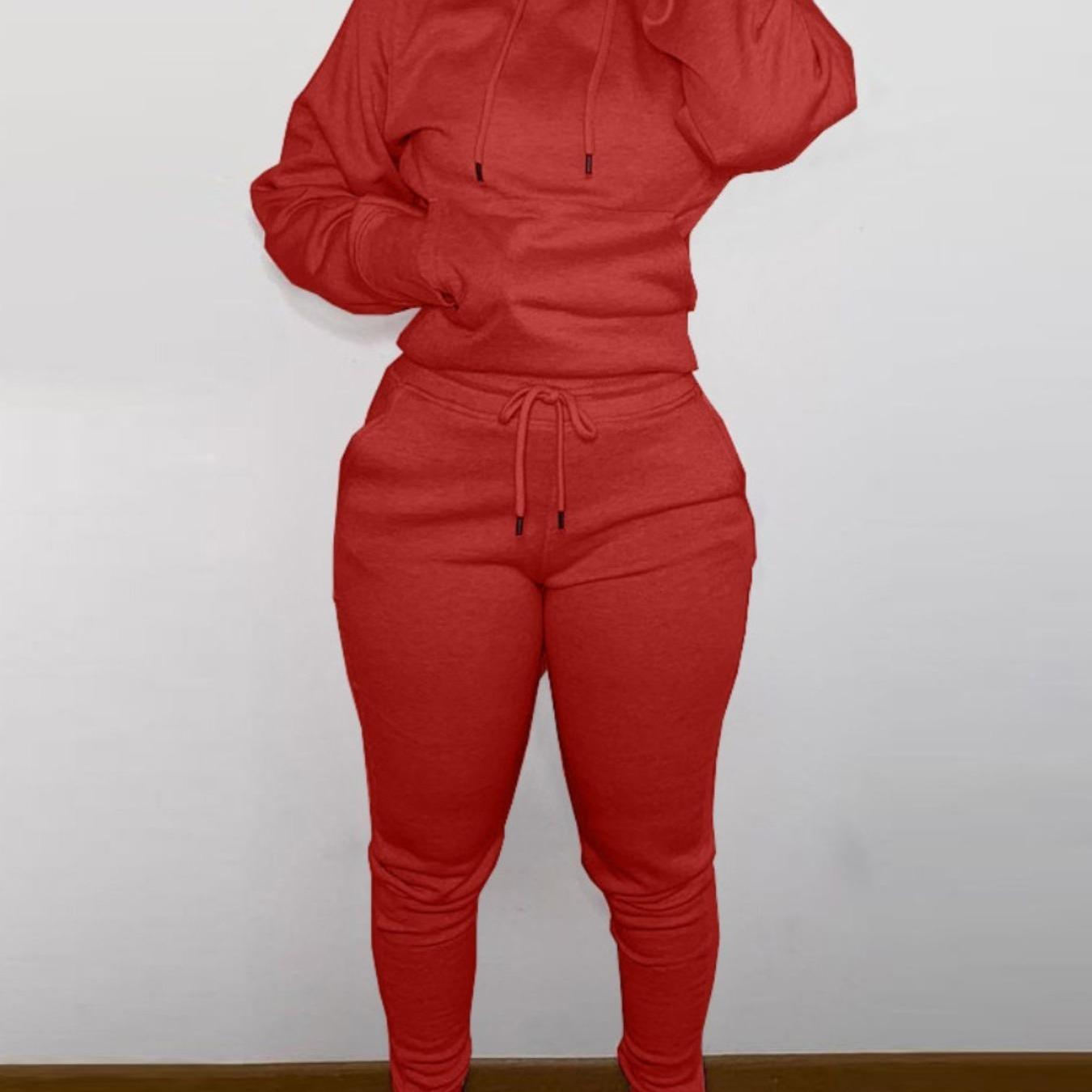 Casual Hoodie And Jogger Set For Women - Image 8