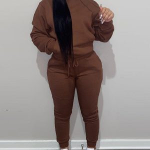 Casual Hoodie And Jogger Set For Women - Image 2