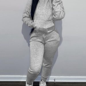 Casual Hoodie And Jogger Set For Women - Image 4