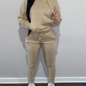 Casual Hoodie And Jogger Set For Women - Image 9
